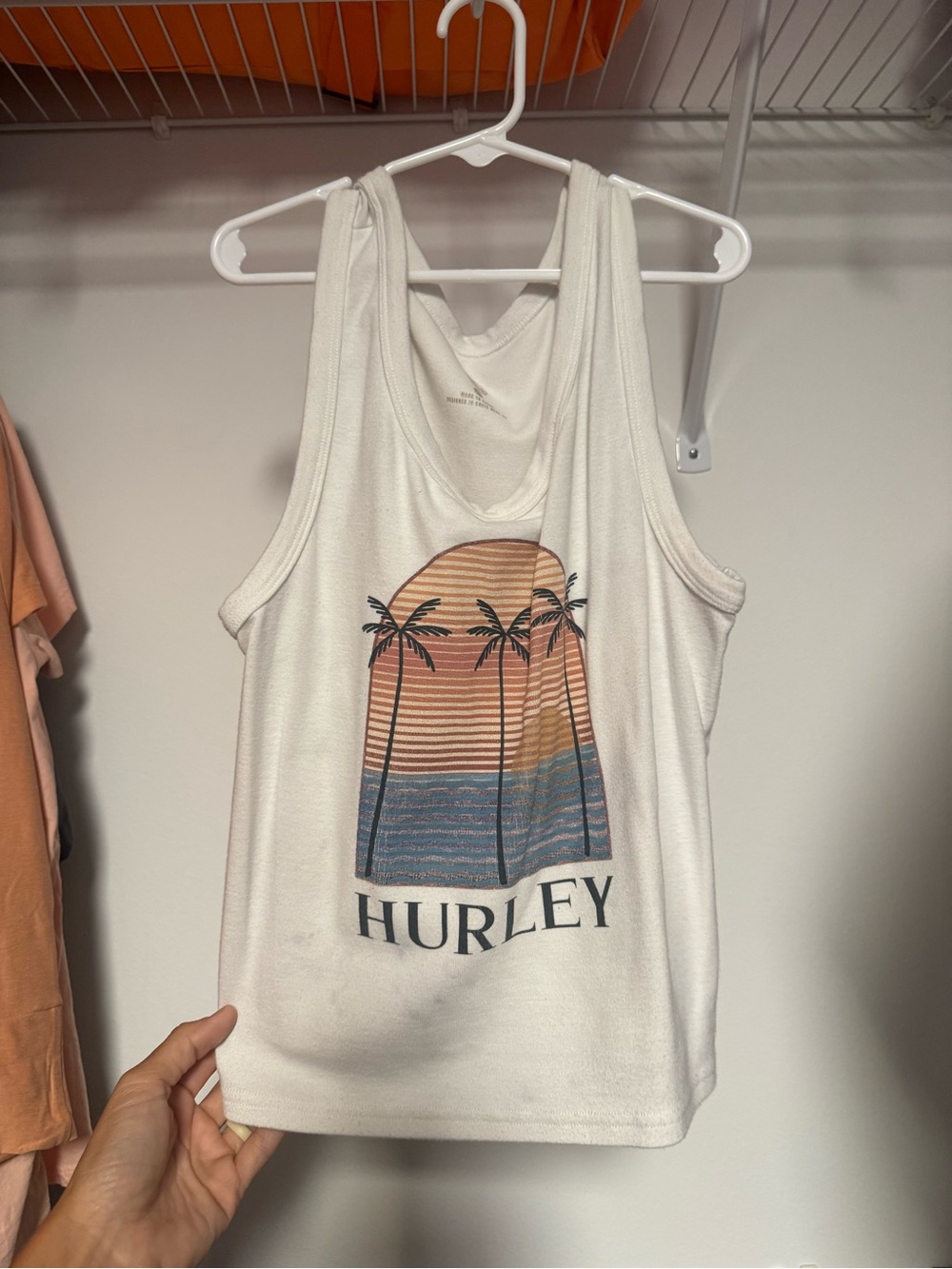 Hurley White Sleeveless Ribbed Tank